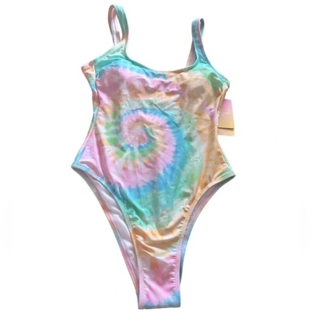 Stoney Clover Lane x Target Swimsuit Pink Tie Dye High Leg XXS or Small NWT - Picture 3 of 12